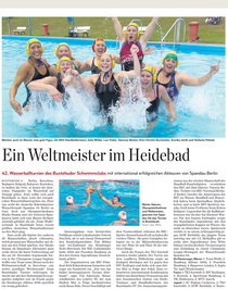 Spandauer Wasserballer beim Turnier in Buxtehude. Hamburger Abendblatt vom 11.09.2013