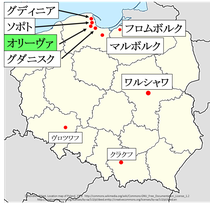 ポーランド、オリーヴァ地図