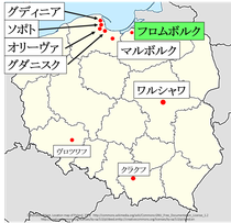 ポーランド、フロムボルク地図