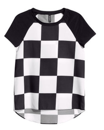 black and white chequered top