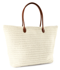 H&M White woven Tote bag