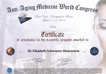 Dr. med. Elisabeth Hauenstein Certificate Anti Aging Congress