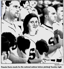 Nella foto Pamela Davis nell'organizzazione dei Detroit Tigers