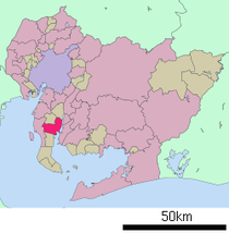 Location of Handa in Aichi Prefecture