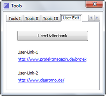 Toolbox mit User Exit für Customizing