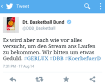 Ein Tweet des DBB