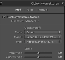 Automatische Objektivfehlerkorrektur in Adobe Photoshop Lightroom
