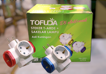 Steker T Arde + sakelar lampu. Asli kuningan SNI 10A. 250V