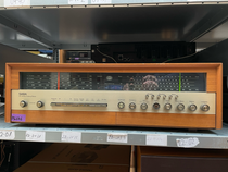 Receiver SABA HiFi Studio Freiburg Stereo Frontansicht Holzgehäuse Aluminiumfront UKW MW LW KW Skala 1968