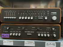 Tuner Verstärker Kombination SABA HiFi TS 80 und SABA HiFi VS 80 Stereo Frontansicht mit Holzseitenteilen