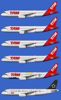 TAM Airbus A320 fleet new colours