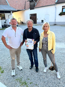 Foto: Obmann Andreas Freihammer, Bürgermeister Hans Rädler und Schriftführerin Orsolya Wrede