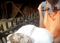 Frisches Brot Bauernhof Alpen Italien Südtirol E5 Wandern Berge