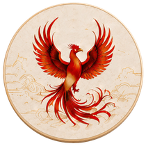 Phoenix rouge symbolisant la vision, la perception et la protection en Feng Shui.