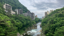 左手に見える建物は全て廃墟です。人間の活動とははかないものです。