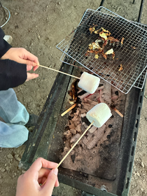 合宿2日目のBBQのときにマシュマロ焼きました!美味しかったです😋