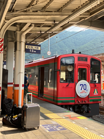 行きの時に使用した野岩鉄道さんの列車です。周りの鉄道好きの人がカメラを構えて撮っていたので、自分も撮ってみました