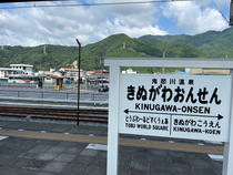 乗り換えで利用した鬼怒川温泉駅からの風景です📸 いつか温泉にも行ってみたいです♨️