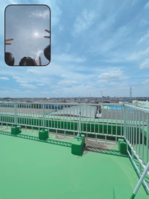 卒アルのクラス写真撮影で初めて屋上に行きました📸