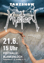 Werbeplakat für Tanzschule: Tanzshow 2015 "Mytery"