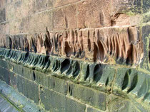 Sharpening marks on the south wall of the  tower.