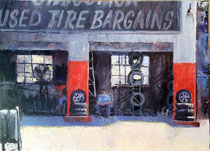 "Tire Bargains" 12 x 16 