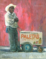"Paletas Man" 18x24 oil