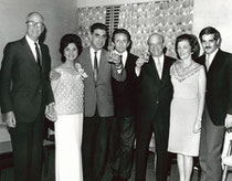 Waldemar von Zedtwitz,Louise Durham, Leon Yallouze, Benito Garozzo, Charles & Peggy Solomon and Omar Sharif ca. 1970