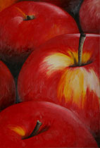 Pommes_rouges    /  huile sur toile  /    74 x 50
