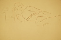 "Junge mit dem Apfel", Bleistift auf Papier, 20/15 cm, 2009 