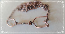 Kupfer-Halskette mit Wirework Pfeil aus Kupferdraht