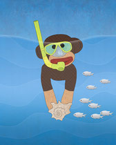 Sock Monkey Snorkeling