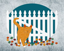 Orange Cat Picket Fence