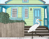 Great Egret and House