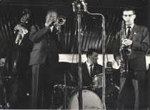 Félix Simtaine(batterie), Bill Colleman(trompette) et Robert Jeanne(saxo)