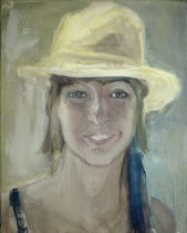 Meine Nichte Antonia,Öl auf Baumwollgewebe, 50 x 60 cm, 2009