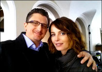 Taking a break from filming "Transporter: the series" with the beautiful and talented Violante Placido