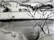 Winter at Nagano/Sumi-e/23,8x18,3cm/ID: T67-2441/180.-€