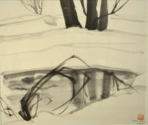 Winter am Neckar/1982/27,8x23,8cm/ID: K39-1375/280.-€