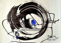 Zen-Kreis und Vögel/Tapetenrückseite/1985/72,0x53,0/3S63-0338   