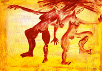 Zwei wilde Frauen, Acryl auf Leinwand, 200 €