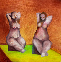 Weiblich hoch 2, Öl auf Leinwand, 20x20 cm, 150€