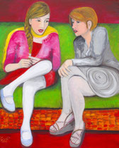 Gedankenaustausch, Acryl auf Leinwand, 80 x100 cm, 450 €