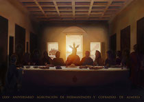 Cartel 75 Aniversario Agrupación Cofradias de Almería. Óleo sobre lino. 192 x 116 cm. 2021