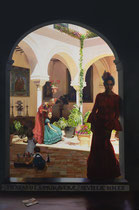 Cartel Fiestas de la Primavera de Sevilla 2020. Óleo sobre lienzo. 147 x 97 cm