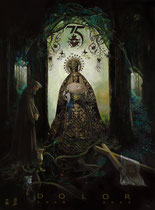 Cartel 75 Aniversario Hermandad del Dolor. Hellín (Albacete). 120 x 89 cm.Óleo sobre tabla. 2022