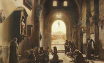 "Trece Plegarias".Pintura conmemorativa del Primer Santo Voto de Puertollano,1348. Óleo sobre lienzo. 135 x 95 cm. 2024