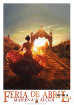 Cartel Feria de Mairena del Alcor. 100 x 70 cm. Óleo sobre tabla. 2024