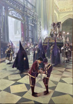 Jueves Santo en Sevilla. Óleo sobre lienzo 2020. 100 x 70 cm