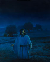 La Oración azul. Óleo sobre lienzo. 65 x 81 cm. 2019